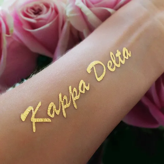 Samples of custom metallic tattoo for your next sorority event