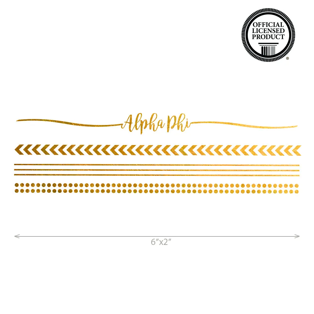 Samples of custom metallic tattoo for your next sorority event
