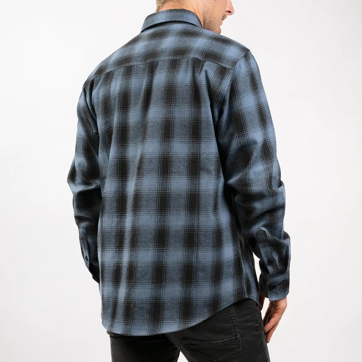 Saturday Night Special Flannel - Dust Blue/Black