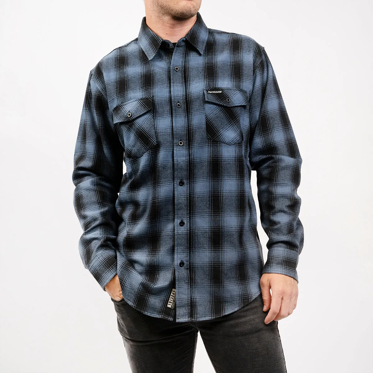 Saturday Night Special Flannel - Dust Blue/Black