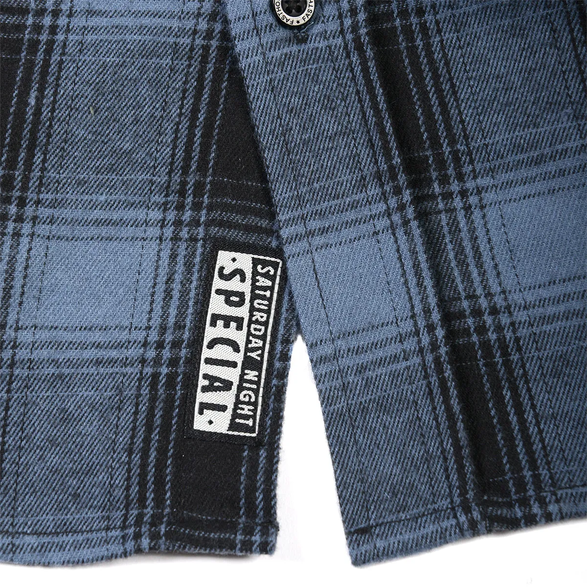 Saturday Night Special Flannel - Dust Blue/Black