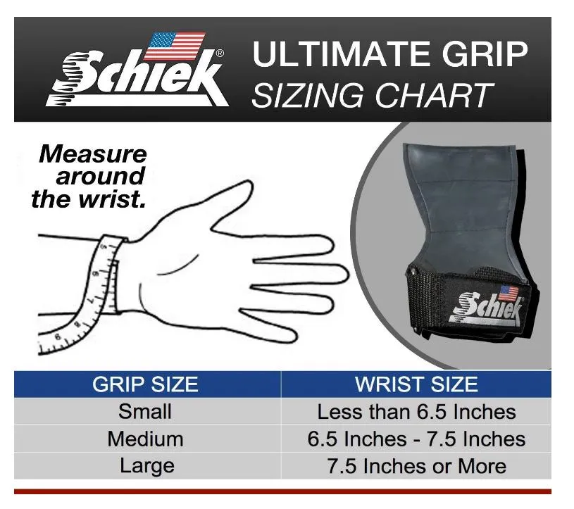 Schiek Model 1900UG Neoprene Grips Weight Lifting Ultimate Grip Straps Gloves Unisex