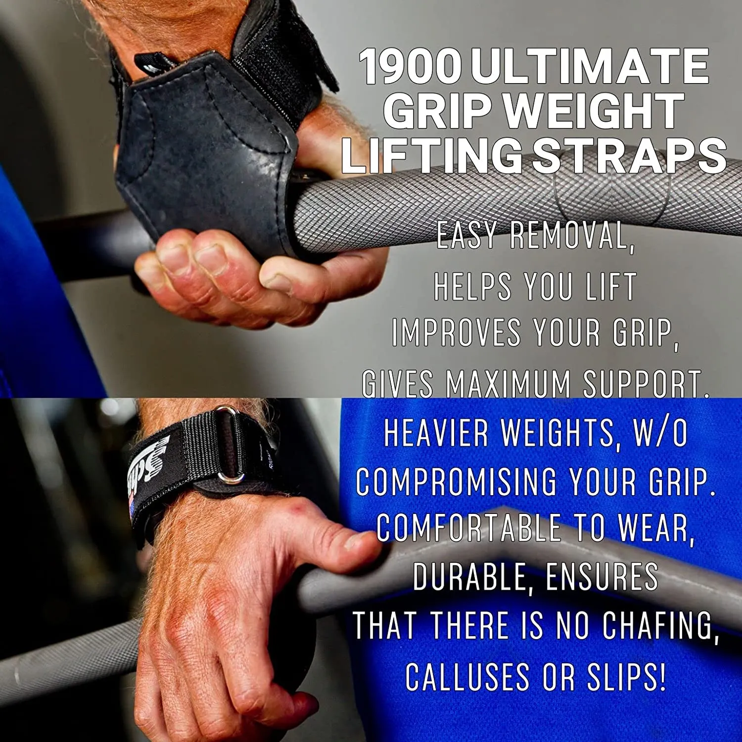 Schiek Model 1900UG Neoprene Grips Weight Lifting Ultimate Grip Straps Gloves Unisex