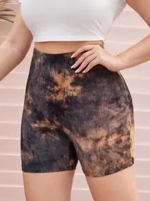 Shein brand brown/orange biker shorts