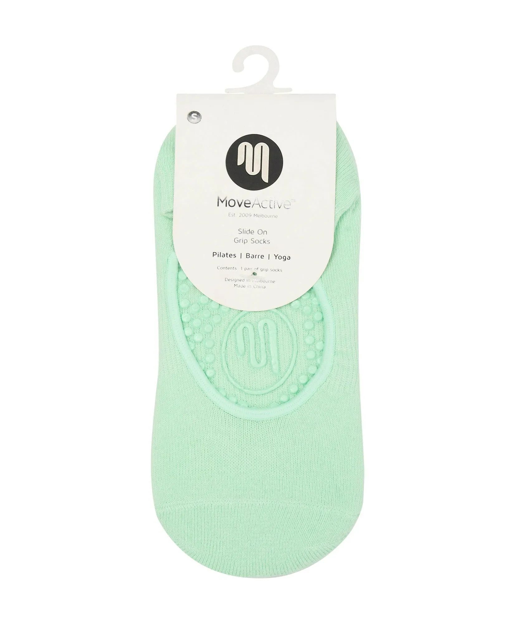 Slide On Non Slip Grip Socks - Mint