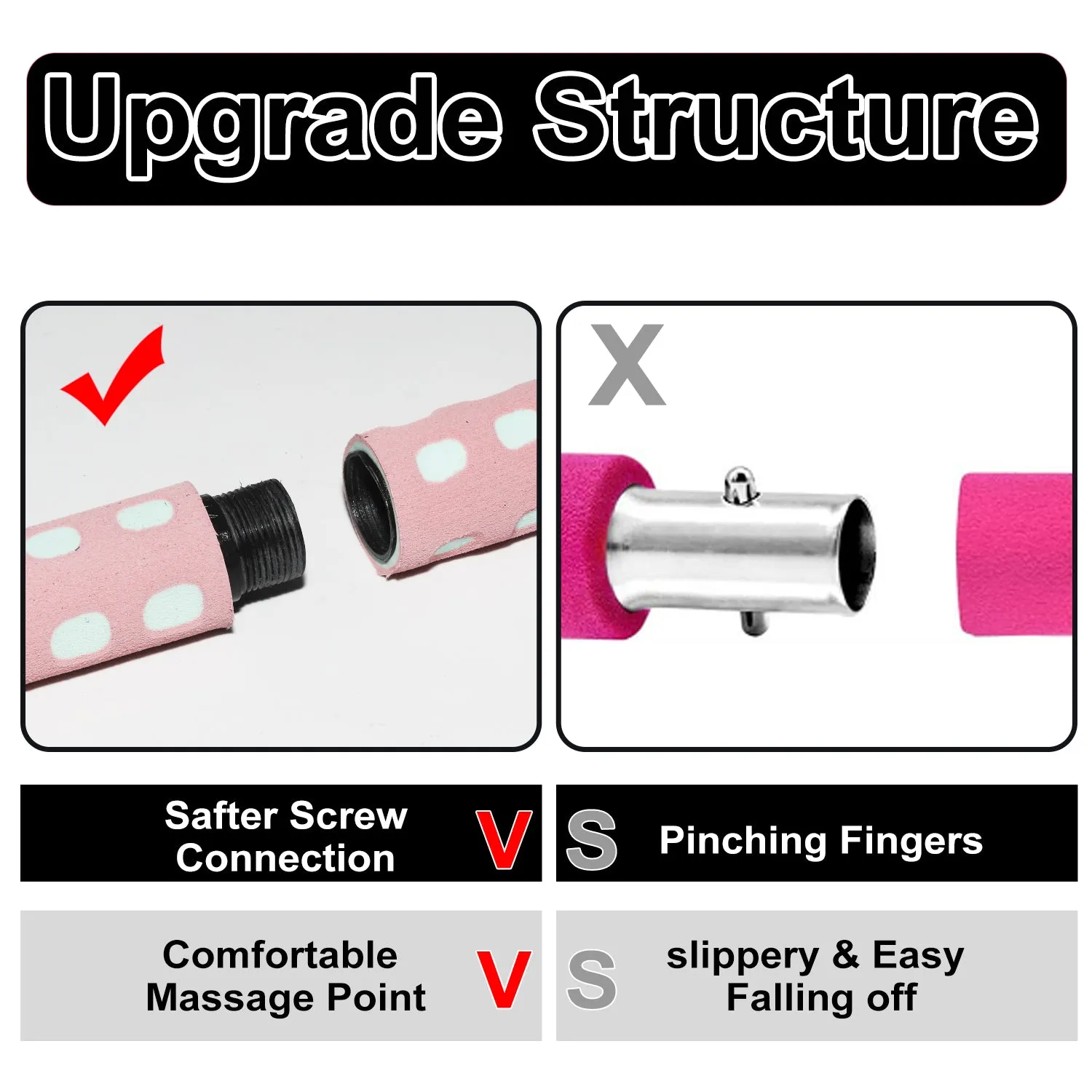 Sport Adjustable Pilates Bar Stick with 4 Resistance Bands