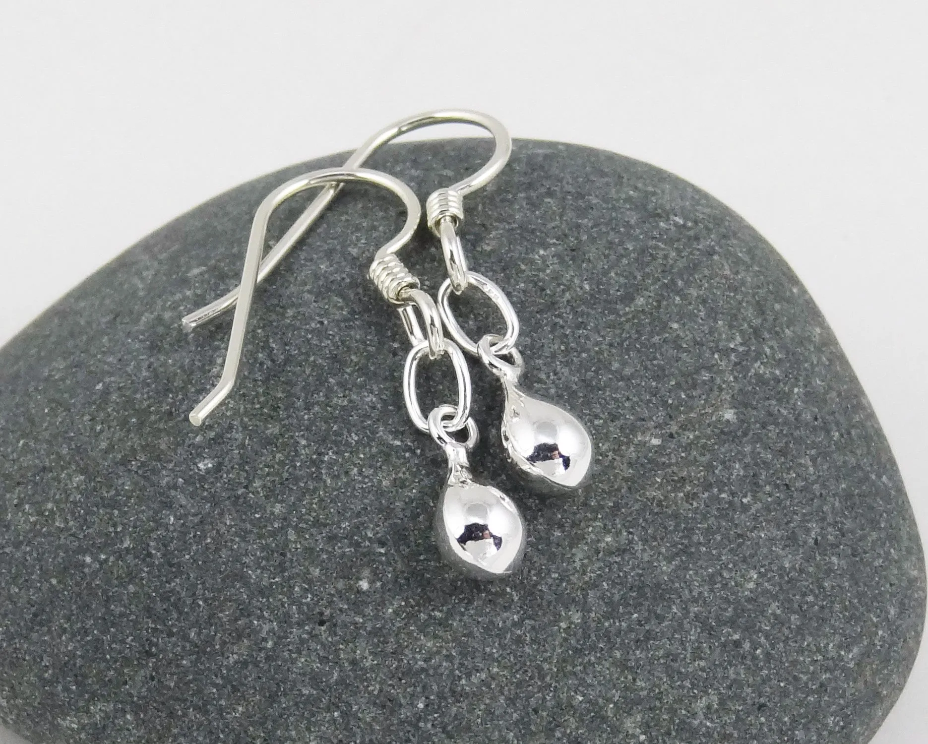 Sterling Silver Simple Teardrop Earrings