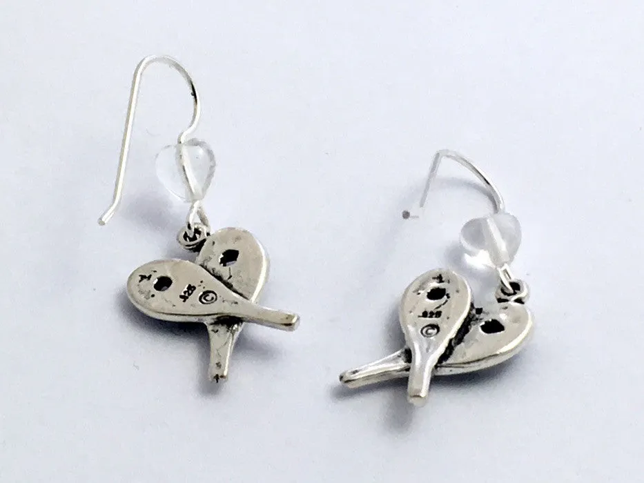 Sterling Silver Snowshoe dangle earrings--snow, winter, shoes, shoe, snowshoeing