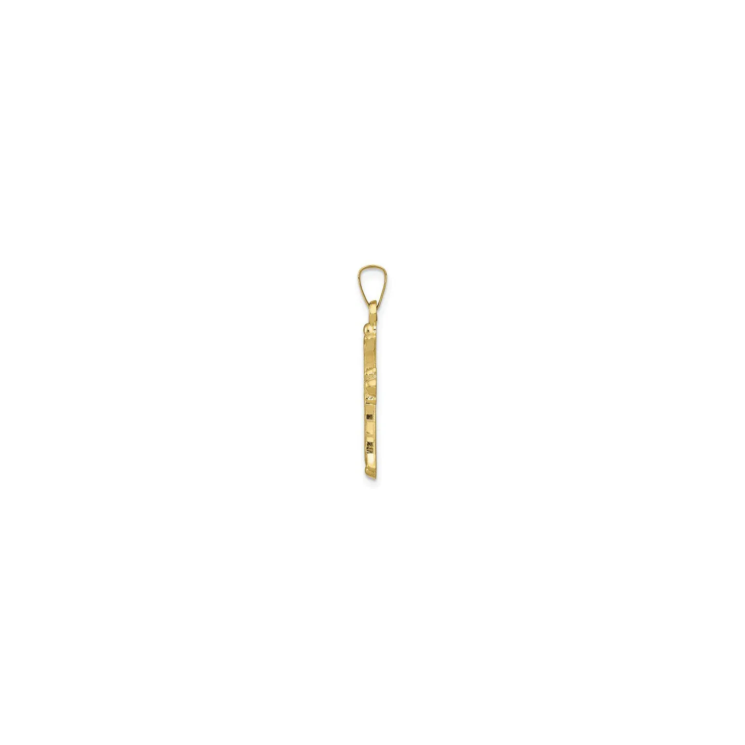Textured Lightweight Fleur de Lis Cross Pendant (14K)
