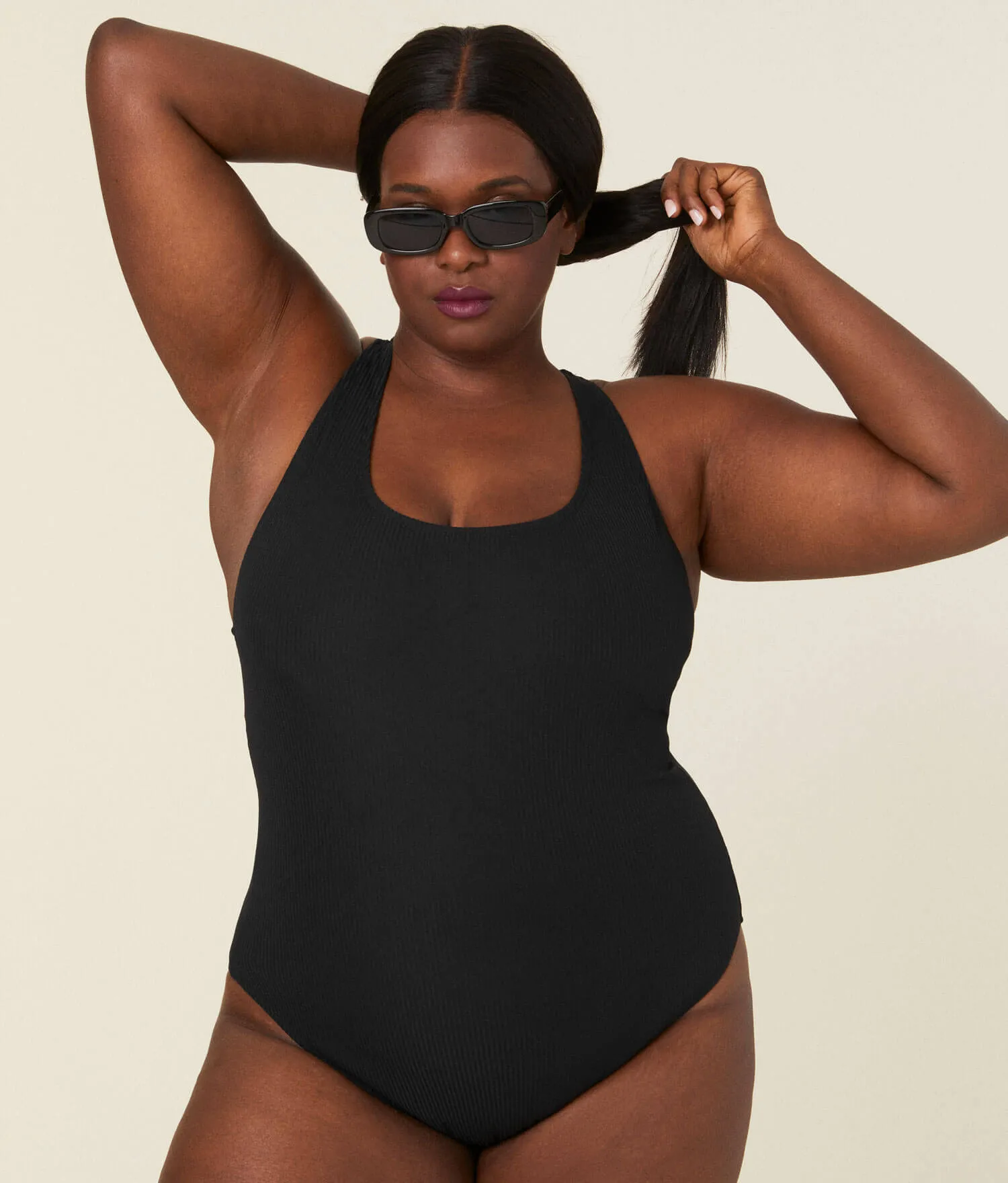 The Tulum One Piece - Ribbed - Black - Classic