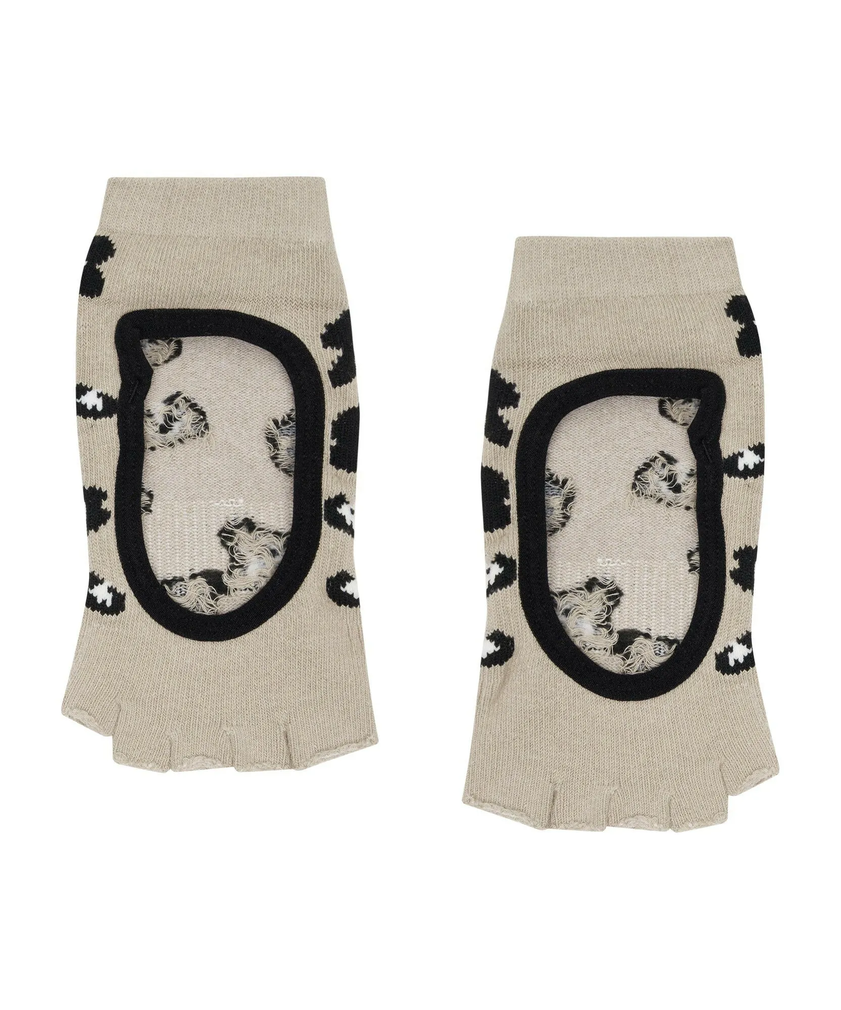 Toeless Non Slip Grip Socks - Cheetah Nude