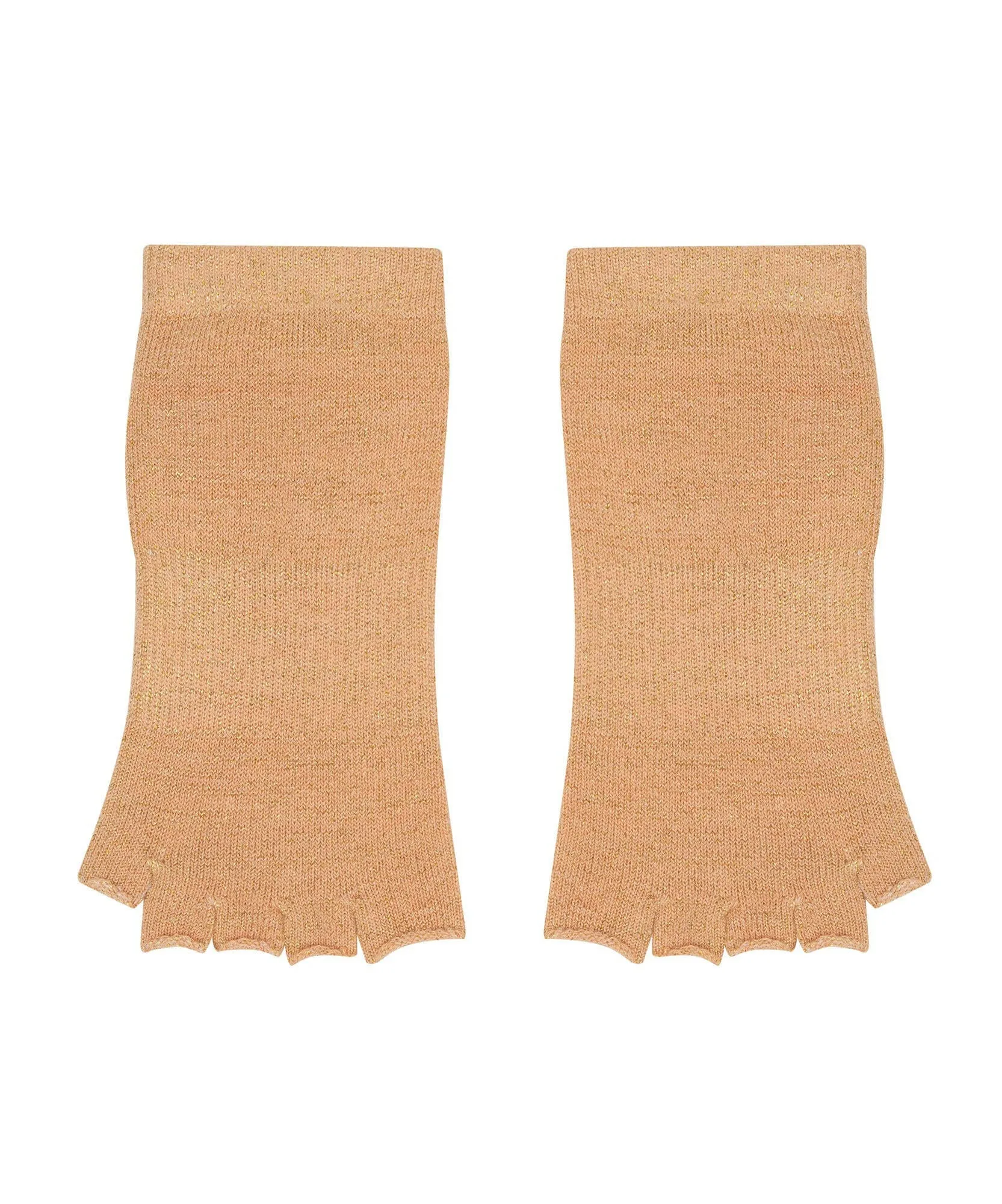 Toeless Non Slip Grip Socks - Glitter Peach