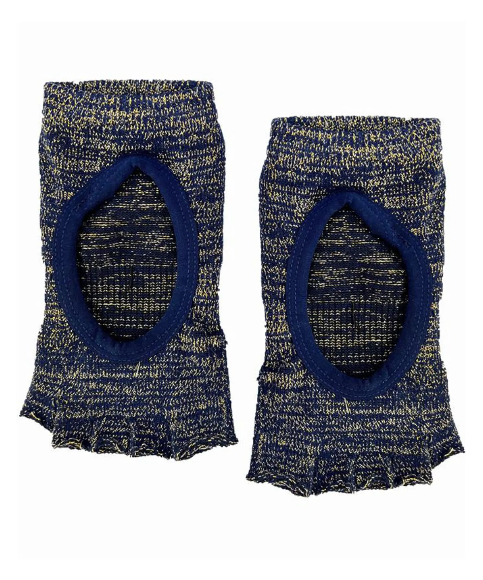 Toeless Non Slip Grip Socks - Navy and Gold