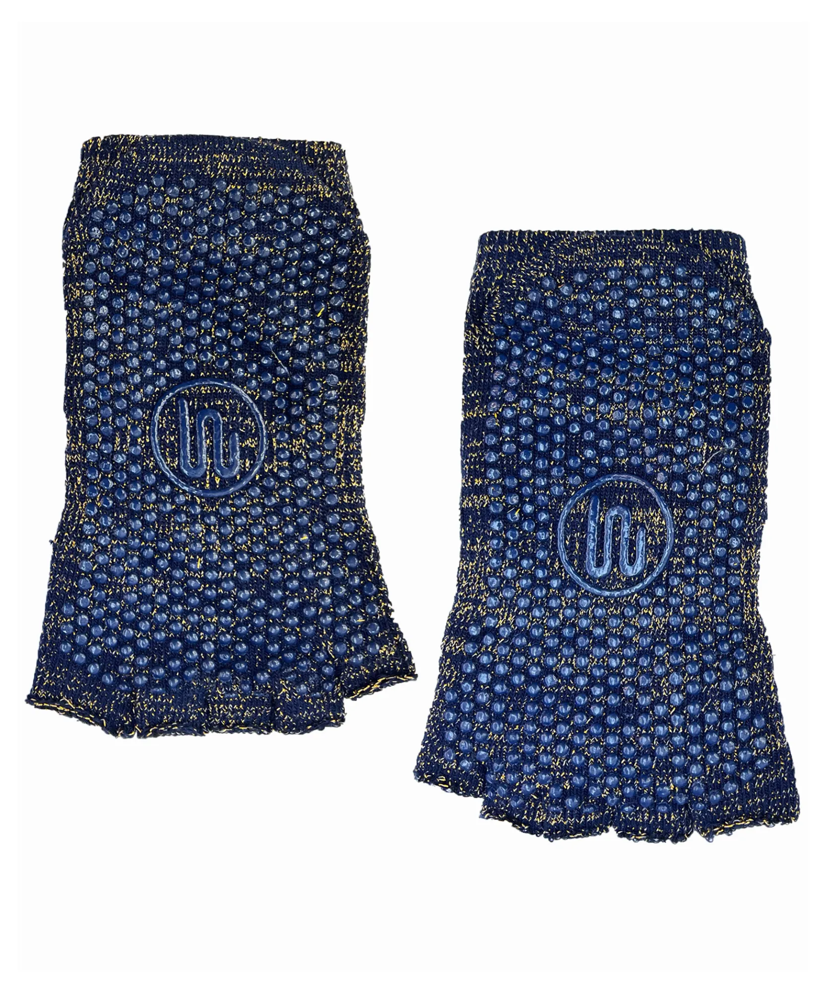Toeless Non Slip Grip Socks - Navy and Gold