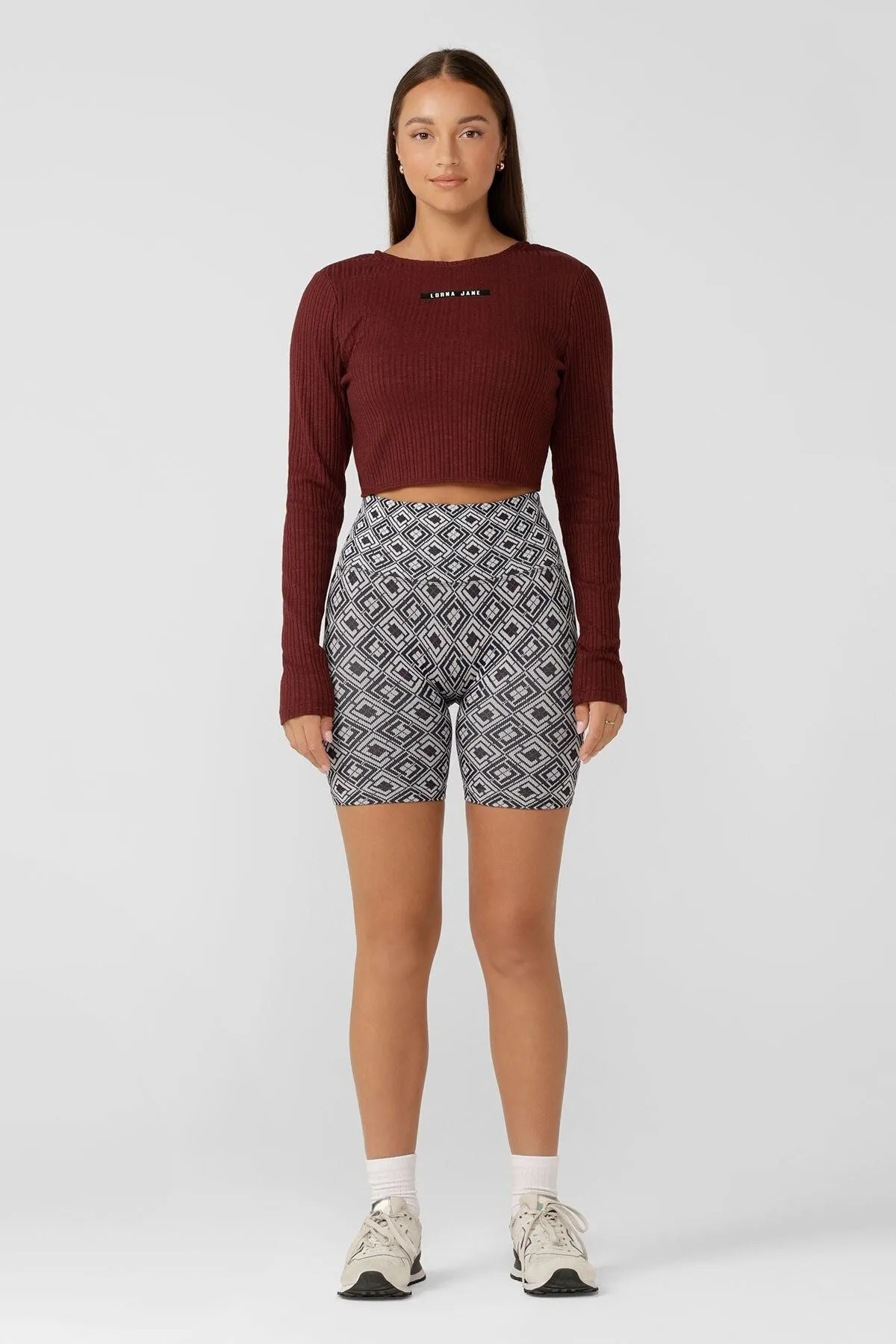 Volley Rib Long Sleeve Top | Maroon
