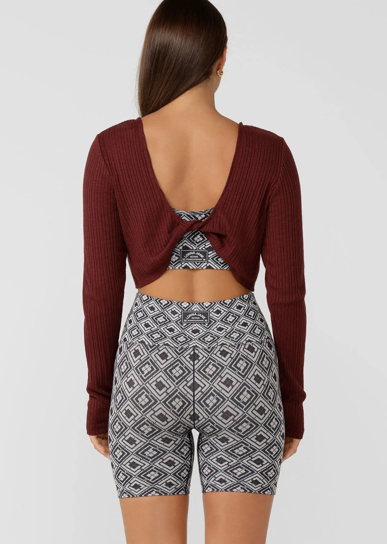 Volley Rib Long Sleeve Top | Maroon