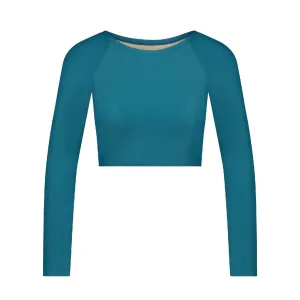 Wallien Cropped Rash Guard Teal