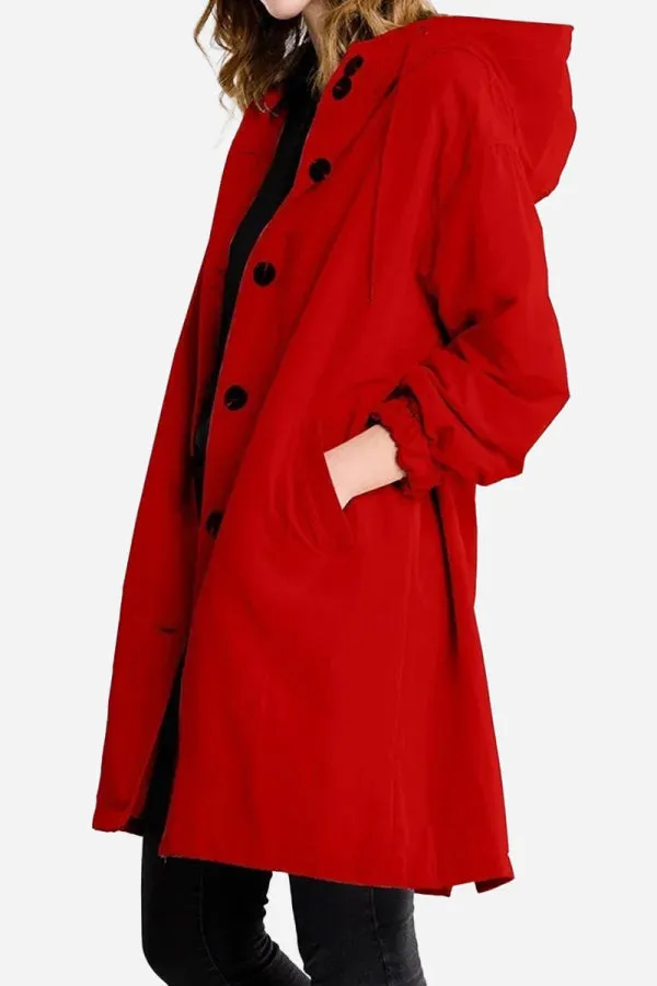 Water Resistant Hooded Oversized Windbreaker