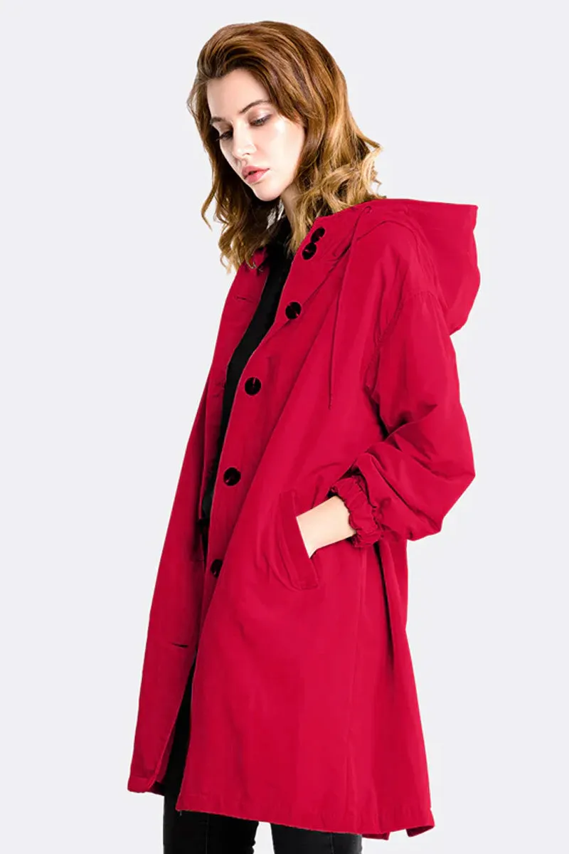 Water Resistant Hooded Oversized Windbreaker