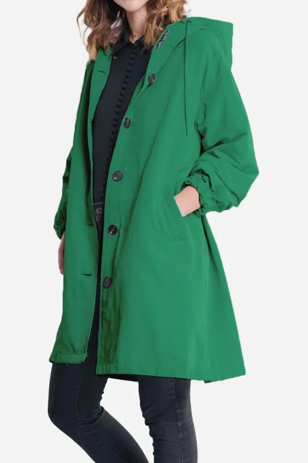 Water Resistant Hooded Oversized Windbreaker