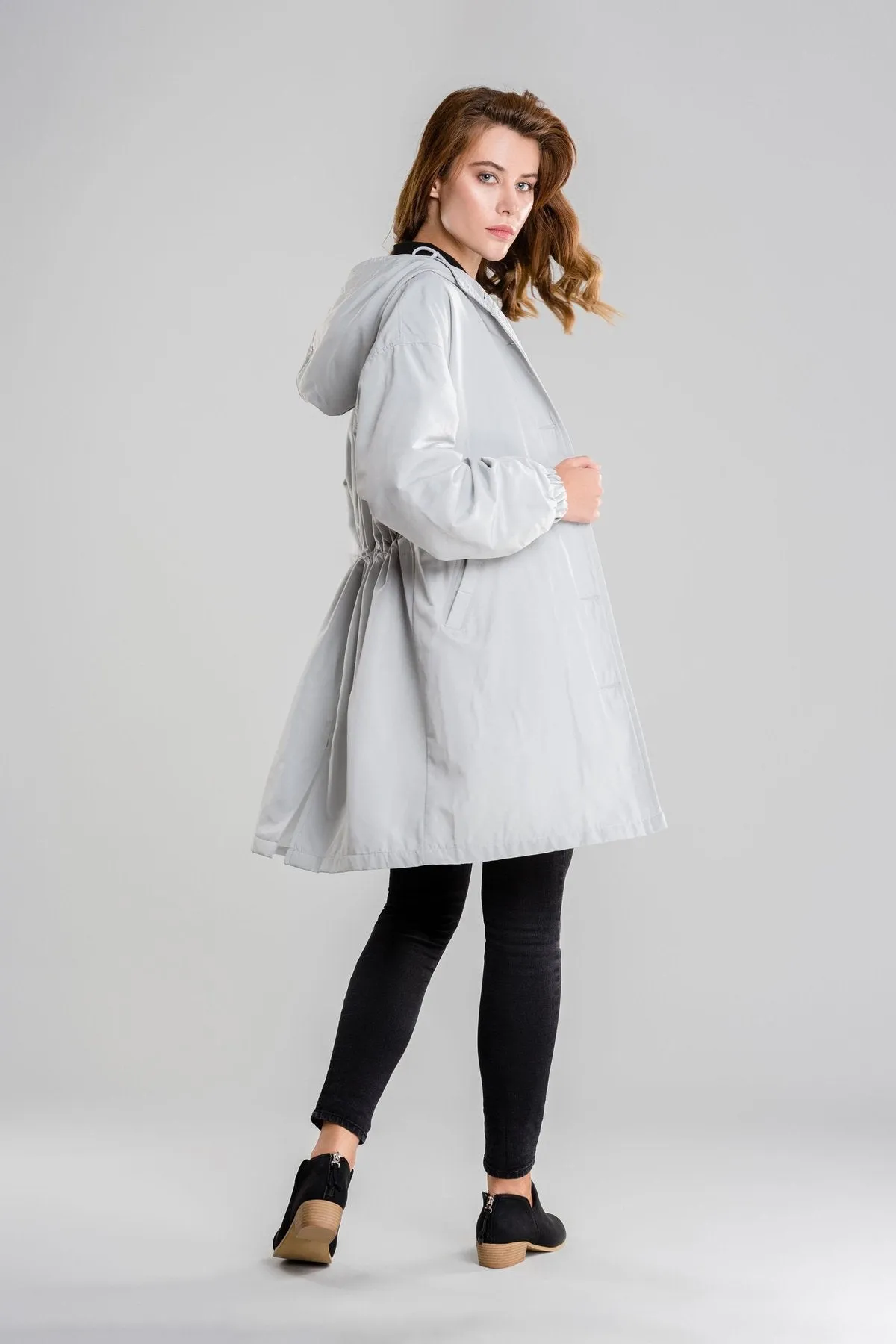 Water Resistant Hooded Oversized Windbreaker