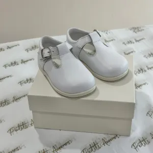 White Leather First Walker Shoes