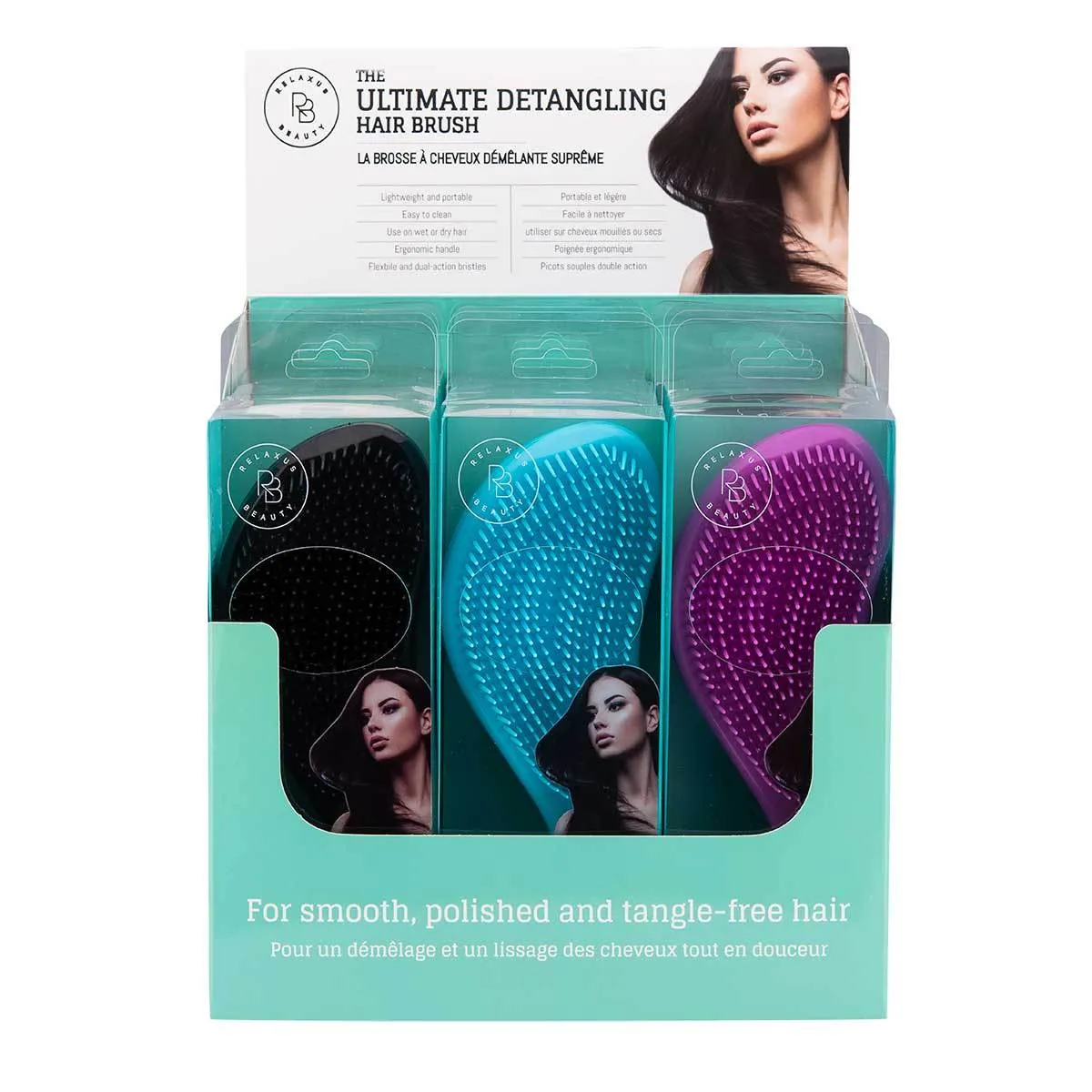 Wholesale The Ultimate Detangling Hair Brush Displayer of 12