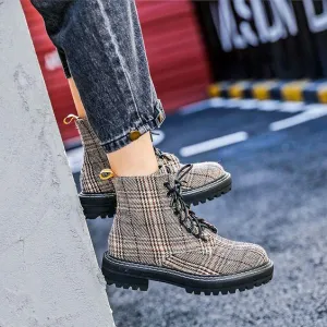 Women's Chic British Style Leather Martin Boots
