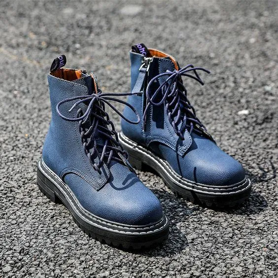 Women's Chic British Style Leather Martin Boots