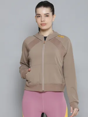 Women's Taupe Solid Sporty Quick Dry Jacket
