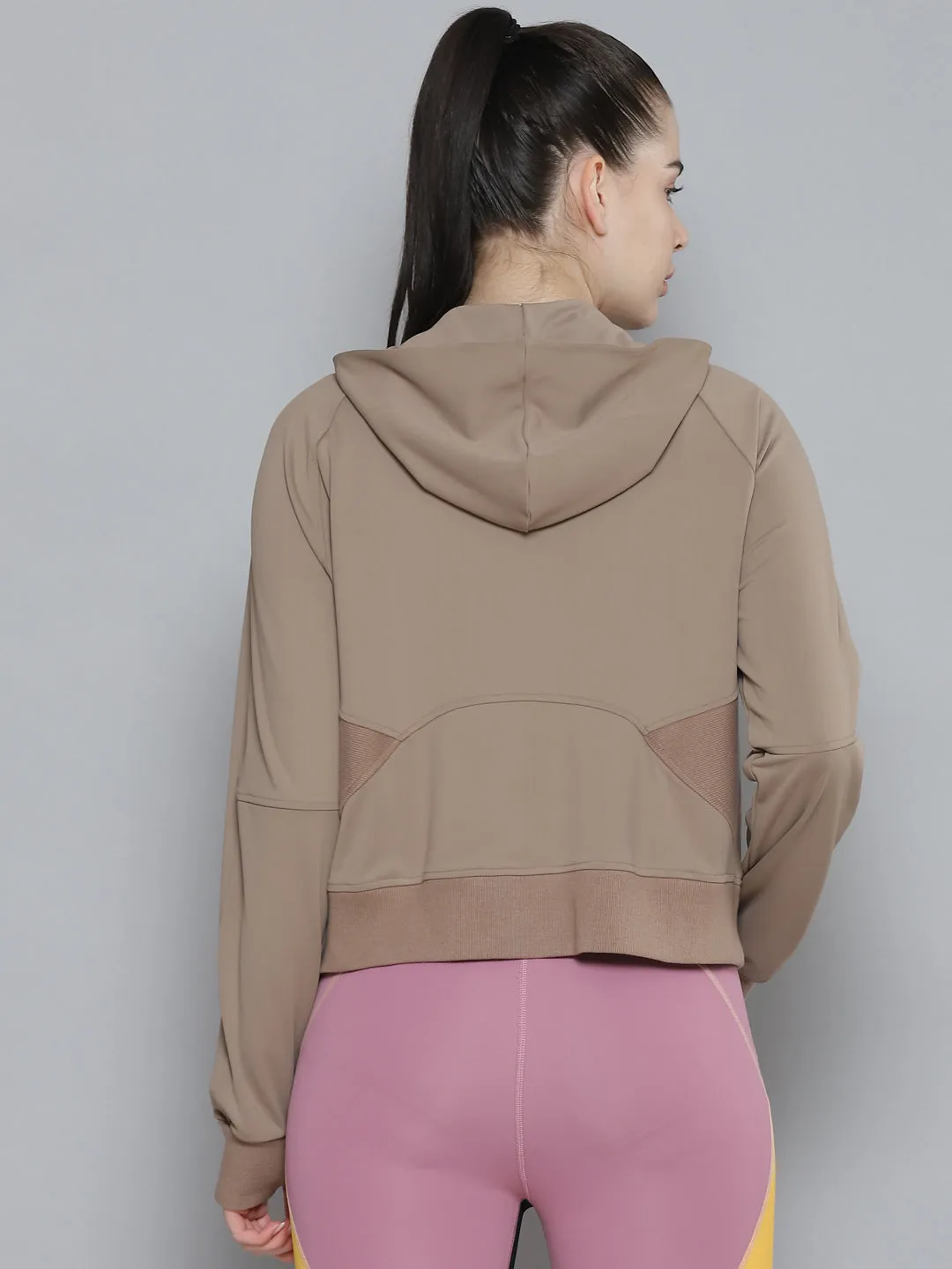 Women's Taupe Solid Sporty Quick Dry Jacket