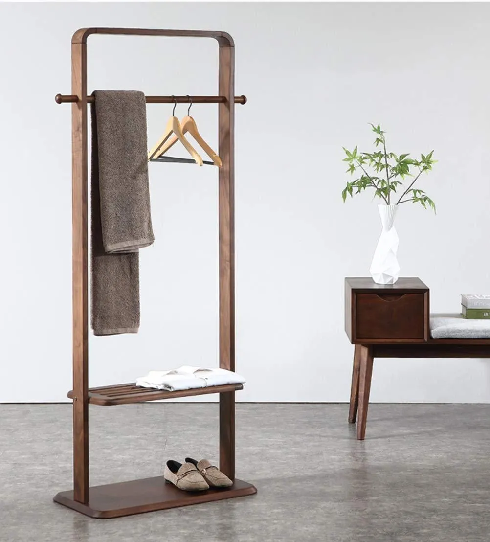 WPQW - Coat Rack Solid Wood Coat Rack Bedroom Floor Storage Hanger Simple Clothes Rack Home Hanger - 5058 (Color : B)