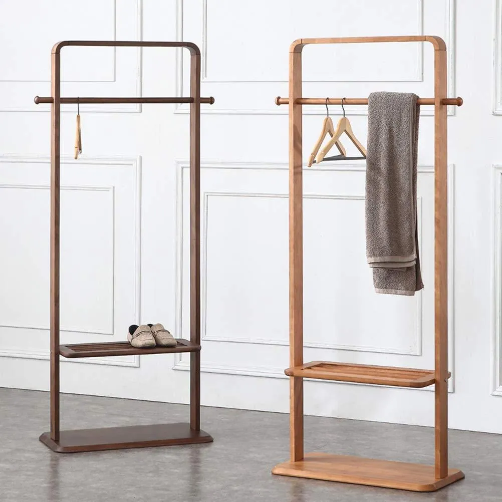 WPQW - Coat Rack Solid Wood Coat Rack Bedroom Floor Storage Hanger Simple Clothes Rack Home Hanger - 5058 (Color : B)